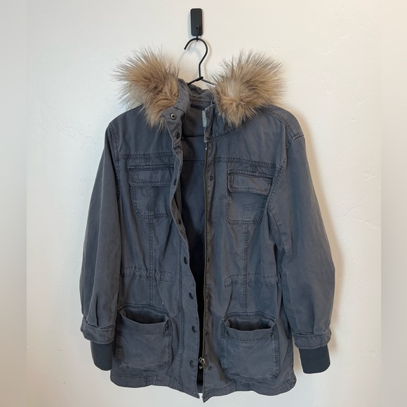 Halogen Blue Jacket with Fur - Picture 1 of 1